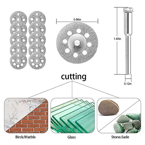 60Pcs Rotary Cutting Wheels Tool Kit, Resin Cut Off Wheels Disc, Mini HSS Saw Blades Cutter, Diamond Cutting Kit with Mandrels for Wood Glass Plastic Stone Metal