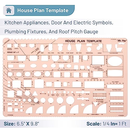 Mr. Pen- House Plan, 3 pcs, Interior Design and Furniture Templates - color: Pink, size: 3 pcs