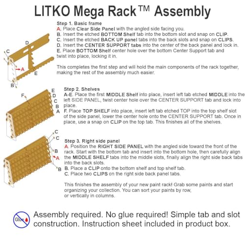 LITKO Paint Rack Storage Organizer | 35 Holes | Citadel Pots & Bottles - size: 70 Holes