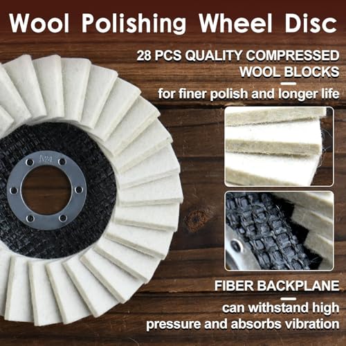 SPEEDWOX 8Pcs Felt Flap Disc Abrasives Buffing Polishing Wheel Set