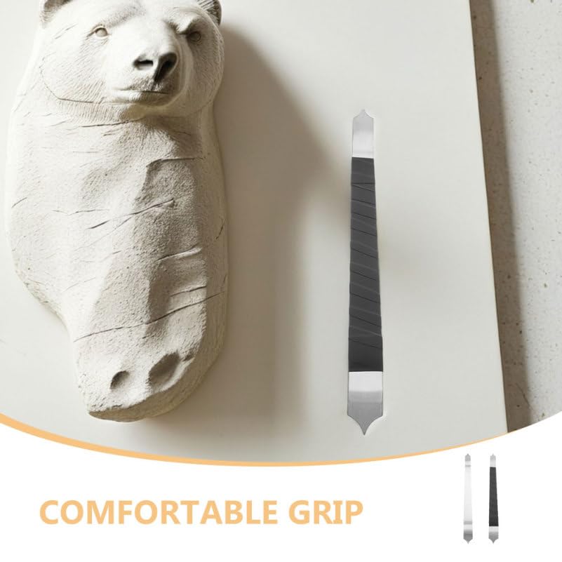 VILLCASE 2pcs Pottery Carving Tools, Fish Scale Clay Texture Carving Sculpting Knives Stainless Steel Ceramic Sculpture Modeling Tools for Artists Beginners