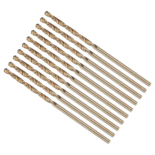 METALLIXITY Micro Drill Bit #50 10Pcs 4341 HSS Small Bits 118° Gold Finish - size: #50 (1.778mm)