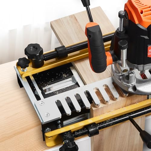 VEVOR Dovetail Jig, 12 in Width, Dove Tailing Router Jigs with 4 Router Bits & 3 Templates, Precise Alignment Dove Tail Jig, Mortise and Tenon Woodworking Tools for Furniture & Wood Cabinet Making