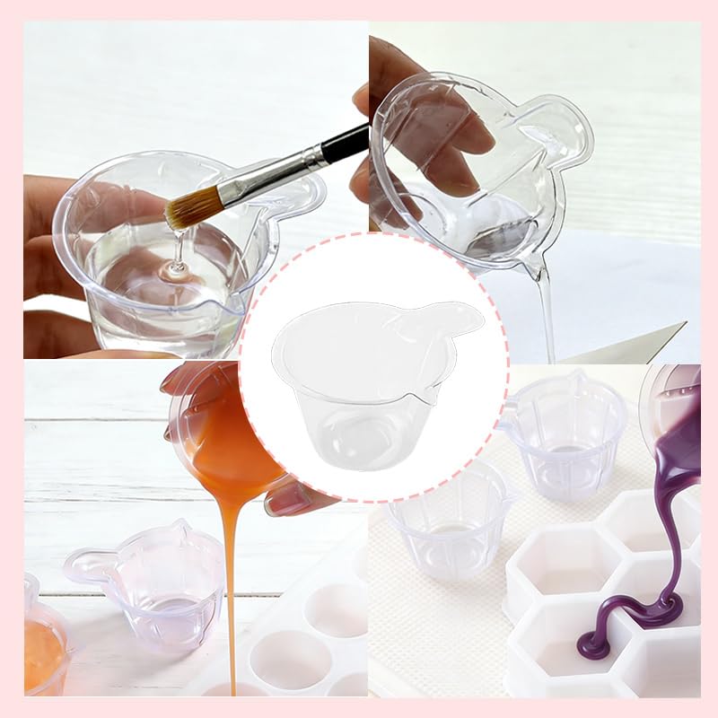 100Pcs Disposable Plastic Resin Mixing Cups, 40ml Paint Mixing Cups Clear Small Paint Cups for Epoxy, Stain, Jewelry Making, Art Supplies