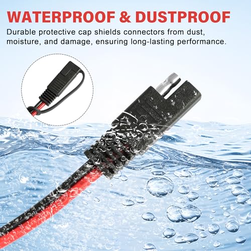 SAE Battery Alligator Clips Wire Harness with On/Off Switch 7.9ft/2.4m 16AWG, 12V Alligator Clips with Wires for Sprayer Parts, Sprayer Pump, Battery Charger, Solar Power Charging Extension Cable - size: 7.9ft 16AWG - 2Pack