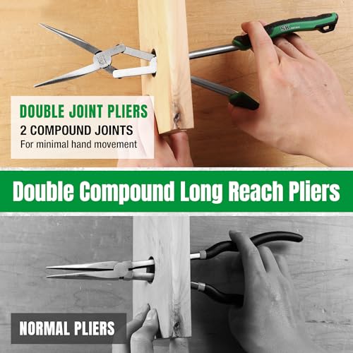 SK 13'' Long Needle Nose Pliers, Double Compound Straight Long Nose Pliers - size: 1PC- Straight