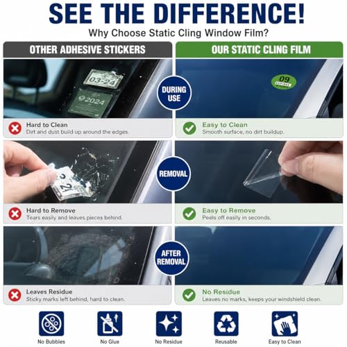 JDDRY Car Windshield Sticker,Windshield Applicator,Clear,5PCS