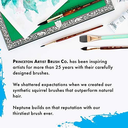 Princeton Artist Brush, Neptune Series 4750, Synthetic Squirrel Watercolor Paint Brush, Script Liner, Size 1