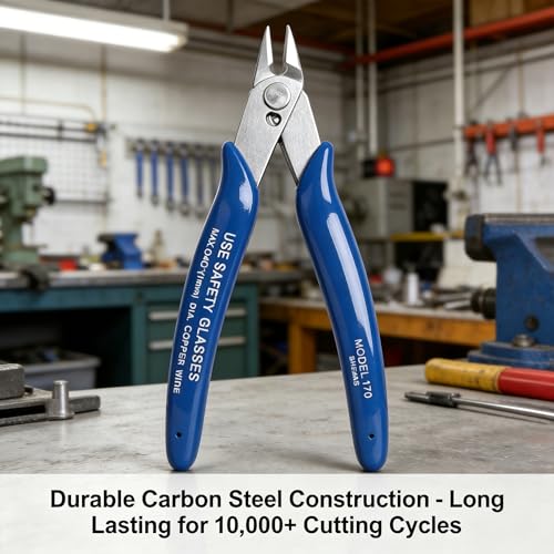 Wire Cutter, 170 Flush Diagonal Cutting Pliers, Precision Side Snips Tool for Craft, DIY Jewelry & 3D Printing