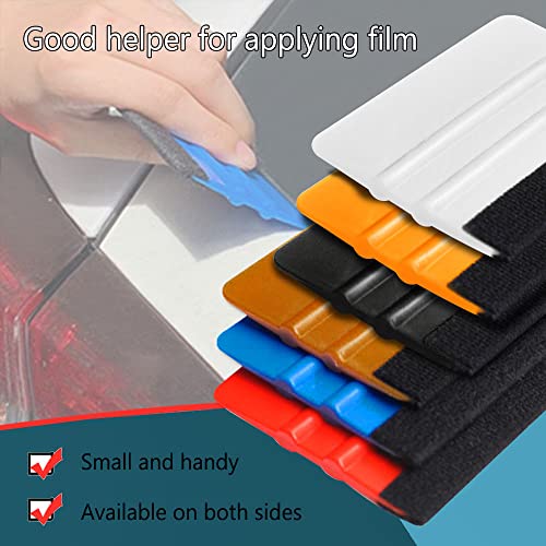 10PCS Vinyl Squeegee, Felt Edge Decal Scraper for Car Wrap Window - color: Red