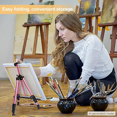 RRFTOK Pink 17-66 Inch Adjustable Art Easel Stand for Painting and Sign - style: 66Pink 1-pack
