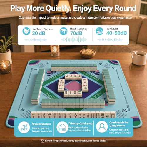 Mahjong Mat Set for American Mahjong, 32.4" x 32.4" - color: Hehua-set-1