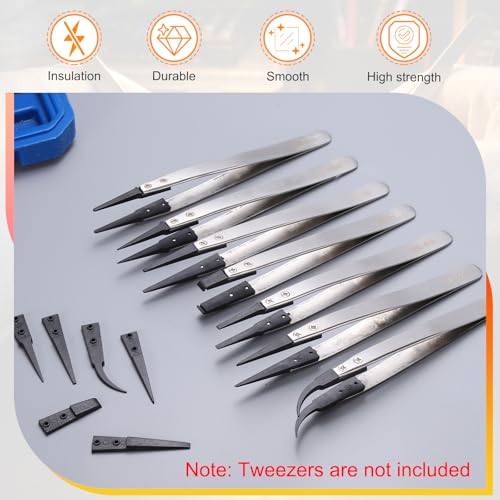 HARFINGTON Tweezers Replacement Tip Set Model 00 Anti Static Precision - style: 0