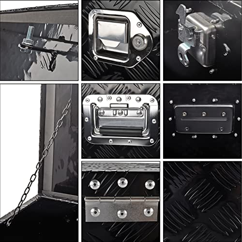 48" Aluminum Truck Tool Box with Lock, Black(48"×15"×15") - color: Black, size: 48"x15"x15"