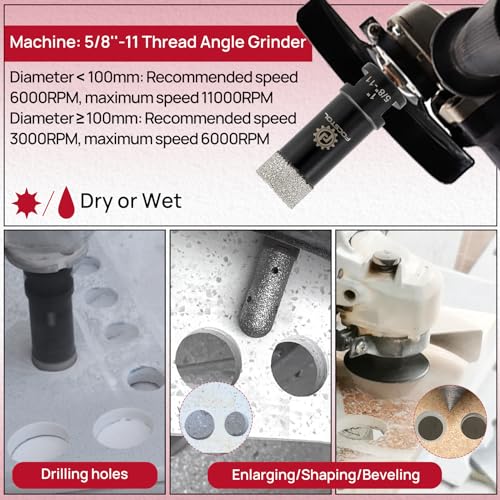 FOCSTOL Diamond Drill Bits Set 11PCS, 1/4"-4" Tile Hole Saw Kit - size: KIT10