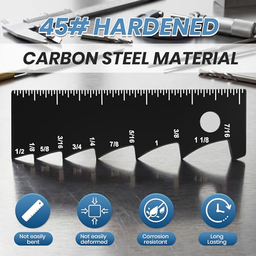 Dreyoo 2 Pcs Sheet Metal Scribe Tools, 1/8"-7/16" Scale, Layout Marking