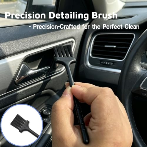 Riomh 9 Pcs Car Detailing Brushes Kit, Car Interior Cleaning Supplies with Cleaning Gel