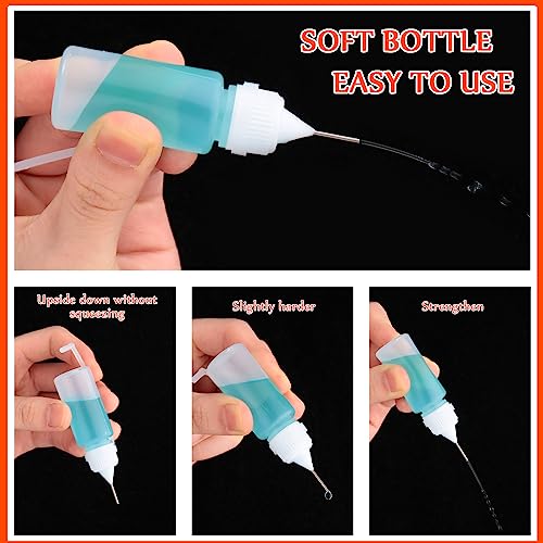 Zhehao 100 Pcs 10 ML Metal Applicator Bottle, Mini Glue Bottle for DIY Craft, Acrylic Painting, Quilling, Art Projects(White) - color: White