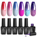 Beetles Color Changing Gel Nail Polish Set 6 Colors Reflective Glitter UV - color: 0-0-Electic Party