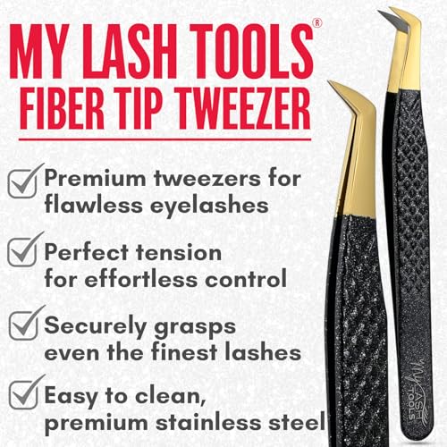 Fiber Tip Eyelash Extension Tweezers (MLT-MYSL-03, 1PC) - color: Mlt-mysl-03