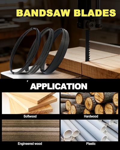 93-1/2 Inch Band Saw Blades Assortment for Woodworking, Premium SK5 Carbon Steel Bandsaw Blade 4-Pack (1/2" 6TPI x2, 1/4" 6TPI, 1/8" 14TPI), Fits Most 14" Band Saws for Resawing & Contour Cut - size: 1/2" 6TPI+1/8" 14TPI+1/4" 6TPI
