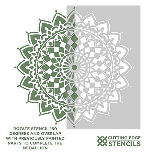 Empowerment Mandala Stencil for Walls – Wall Stencil Mandala – Reusable Stencil Better Than Mandala Decal – Laser Cut Mandala Template for Painting – Mandala Painting Stencil for Easy décor (36") - size: 36" Inches