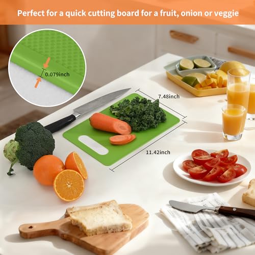 Luckyiren Plastic Cutting Board Set, 4-Piece Small Color-Coded Kitchen Mats - color: Macaron; 6-Pack