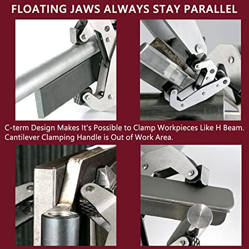 Cantilever No-Twist Deep Throat T-Handle Multi-Purpose Lever Clamp, CTC-2" - size: 2"