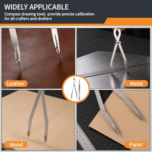 16-inch Radius Divider Tool Scribing Compass for Wood Leather Metal Marking - size: 16inch-1PCS