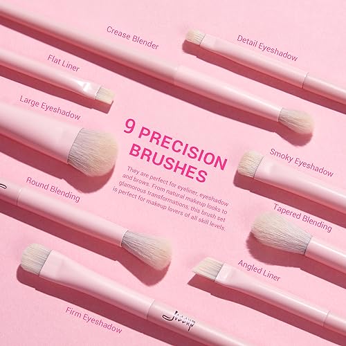 Jessup Makeup Brush Set 14pcs Face & Eye Makeup Brushes, Pink T495 - color: Pink-14pcs, size: Full Brush Set