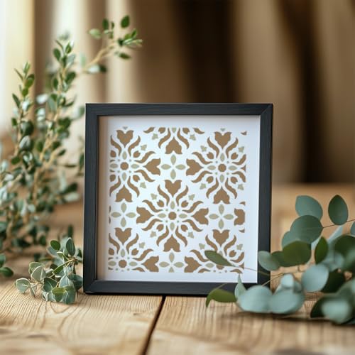 Square Damask Floral DIY Painting Stencils for Wall Home Decor - style: Damask A