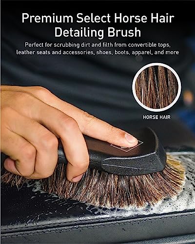 Fantasticlean 9PCS Car Detailing Brush Set, Interior Leather Cleaning - size: IT-ACS03-NT