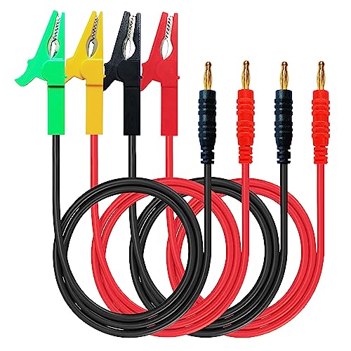 Alligator Clips to 4mm Banana Plug Test Leads Cable - style: Banana to Alligator Clip 60cm