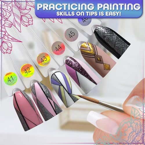 50 Pcs Clear Nail Swatch Sticks, Numbered Tips & Metal Ring, Acrylic - color: 50Pcs Clear Acrylic Nail Polish Swatch Sticks