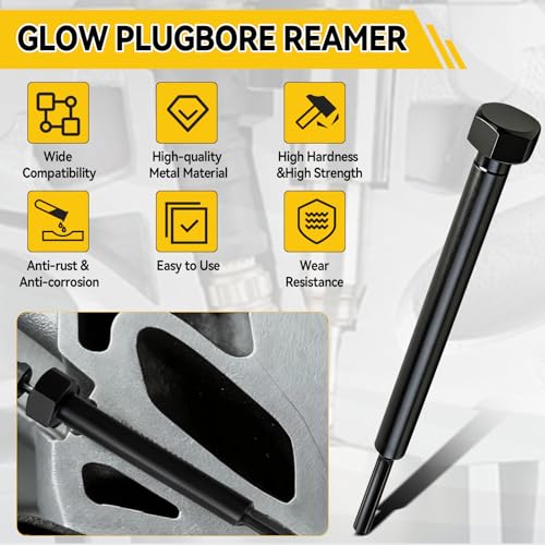 7223 Glow Plug Bore Reamer Tool Compatible with Duramax 6.6L 3.0L 2.8L Engines, l5p Glow Plug Reaming Tool for Carbon Buildup Removal Cleaning, GM-52074 EN-52074 OTC-7223
