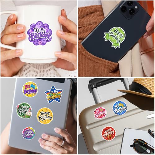 Vybonz Birthday Stickers Happy Birthday Party Celebration Decal Pack - color: Happy Birthday