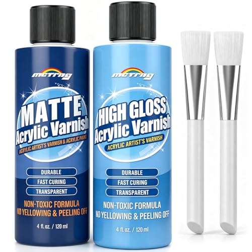 Clear Acrylic Paint Sealer, Gloss & Matte Varnish for Art Crafts, Painting - color: High Gloss/Matte
