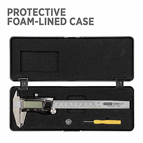 General Tools Digital Caliper #147-6" Precision Measuring Tool - Stainless Steel Ruler - size: 0 - 6" Range, style: 6-Inch Digital Caliper