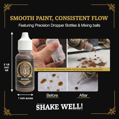 Ludus Bellum Miniature Paint Brown Color 18ml Precision Dropper Bottle - color: Brown