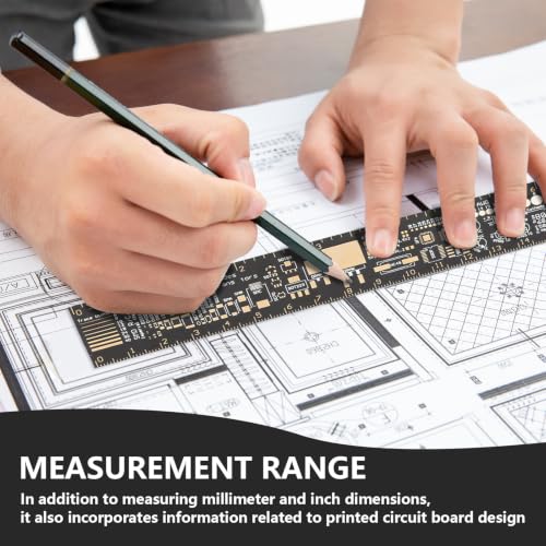 6in PCB Ruler, 15cm Resistor Capacitor Chip Ruler, Copper Printed Circuit Board Versatile Engineering Measurement Tool for Professional and Electronic Enthusiasts