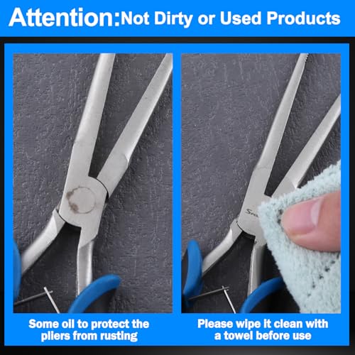 SPEEDWOX Long Reach Needle Nose Pliers, Extra Long Jaw, Serrated Jaw - style: Extra Long Needle Nose Pliers