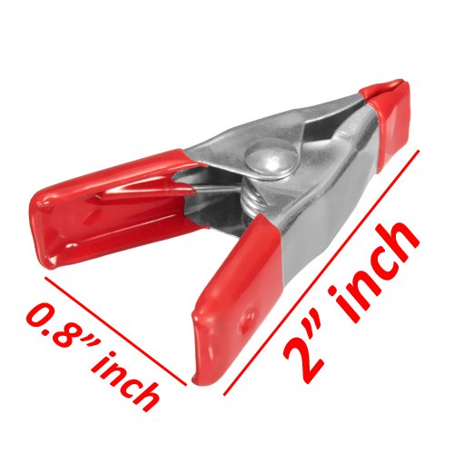 Wideskall® 2" inch Mini Metal Spring Clamps w/Red Rubber Tips Clips (Pack of 30) - style: Pack of 30