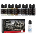 Nicpro 10 Colors Black, White & Gray Model Paint Set, 20ml Ready to Use - style: Black, White & Gray