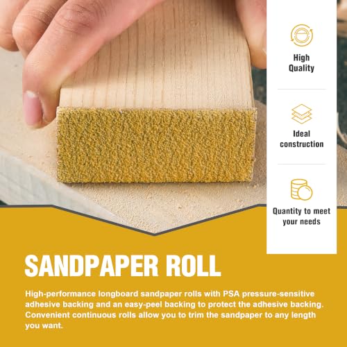 2-3/4in x 30 Yards PSA Sandpaper Roll 80-400 Assorted Grit - size: 80-400 Grit