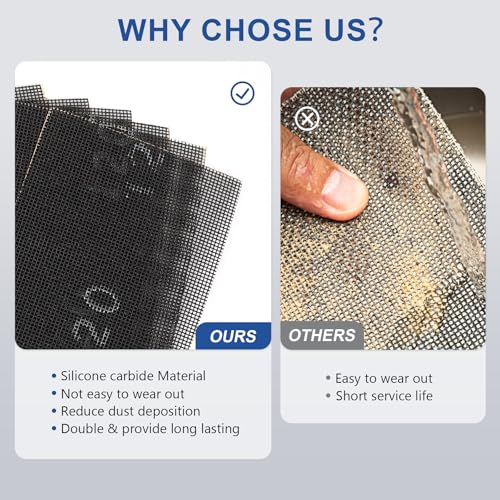 SCOTTCHEN Sanding Mesh 1/4 Sheet (12pcs) 5.5" x 4.5" for Palm Sanders Sheets 120 Grit - size: 1/4 Sheet: 5.5"x 4.5", style: #120