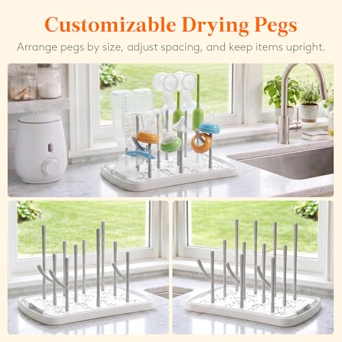 Lifewit Portable Baby Bottle Drying Rack with Drain Tray, BPA Free