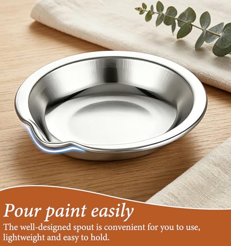 12 PCS 1.9 Inch Metal Paint Tray, Small Mixing Cups Stainless Steel