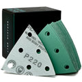 Serious Grit - 93mm 6-Hole P220 Grit Triangle Sanding Sheets - 50 Pack Box - style: 220 Grit