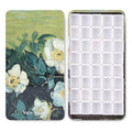 40 Empty Half Pans Watercolor Palette Tins Box with Magnetic Squares - color: Green Rose, size: 40 Half Pans