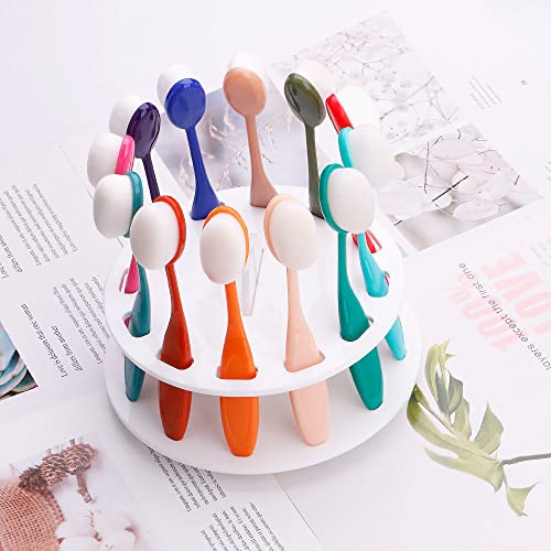 Yoseng 12-Hole Rotating Brush Holder for Ink Blending Brushes, White